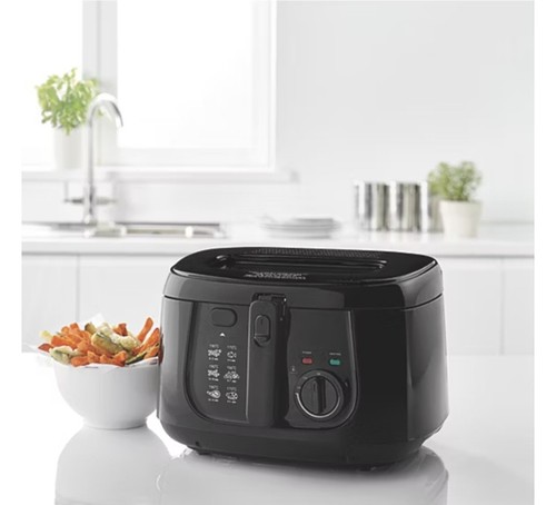 Black deep fat fryer - black,