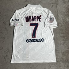 Original PSG Football Shirt Mens Large Nike 2019/20 Third Mbappe #7 White