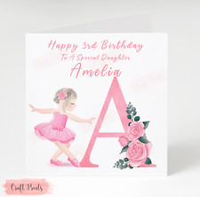 Personalised Birthday Card Ballerina 3rd 4th 5th Niece Sister Daughter Any Age
