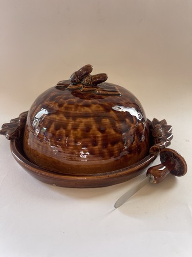 Vintage french majolica cheese - vintage,