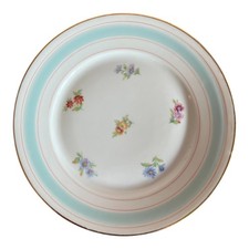 P.L. Limoges Porcelain Dessert Plate Bone China Floral Gold Rim Made in France