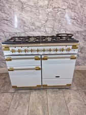 RANGEMASTER ELISE RANGE COOKER 110 CM DUAL FUEL IN WHITE AND GOLD