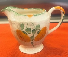 Art Deco Swinnerton Milk Jug – Hampton Ivory Orange Poppy – 1930s Staffordshire