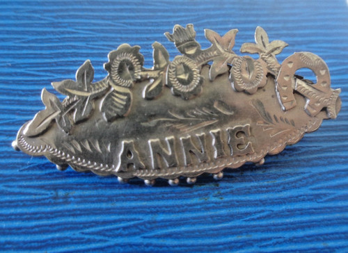 Silver annie name brooch - annie,