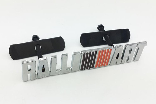 Metal ralliart grill - metal, badge