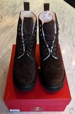 Grenson Fred Dark brown Suede Boots With Shearling lining UK9 EU43 US10 NEW £365