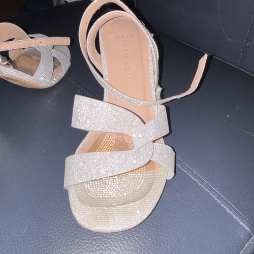 Silver sandles square heals - silver,