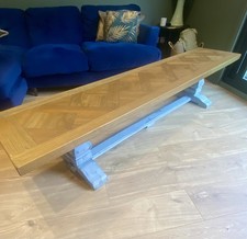 Long oak parquet coffee table