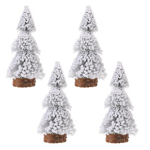 4pcs white mini - christmas, tree