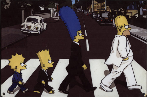 Simpsons abbey road - simpsons, crossing