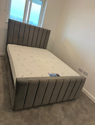 Grey velvet upholstered - velvet, double