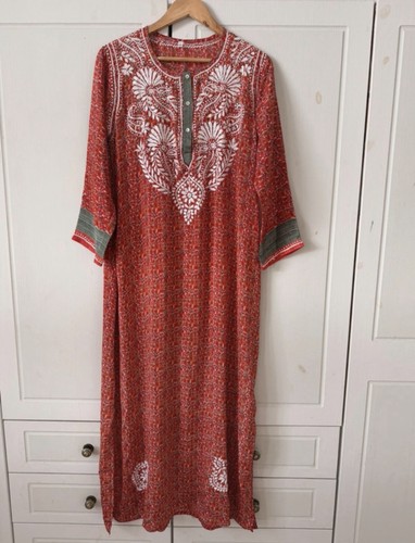 Red silk mix kaftan summer - mix,