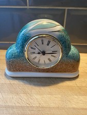 Royal Tara Clock Green And Gold Hand painted By  B Mc H Irish Pottery