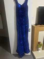 Blue Sequin Prom Or Evening Dress Size 8-10