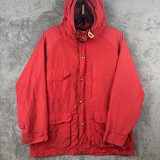 Woolrich Parka Jacket Womens Large Wool Lined Plaid Made In USA Vintage Red