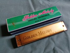 Golden Melody Vintage Harmonica 16 Hole boxed