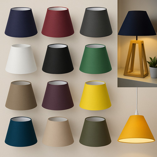 Cotton coolie lampshade - cotton,