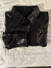 FAUX CROCODILE PRINT LEATHER LOOK  SHIRT
