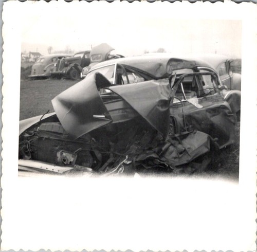 1950s car wreck photo - car,