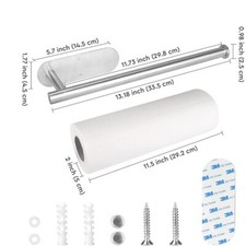 Kitchen Roll Holder, Silver or Black, Under Cabinet Self-Adhesive 3M PE Foam Pad