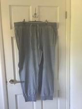 Matalan Linen Mix Cuffed Trousers Size 20 Light Blue