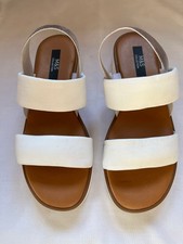 Ladies Marks & Spencer Sandals Size 4. White & Silver. Leather uppers.