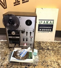 Akai X-2000S Reel to Reel Cassette 8-Track Recorder w/ Box Manuals Parts Works