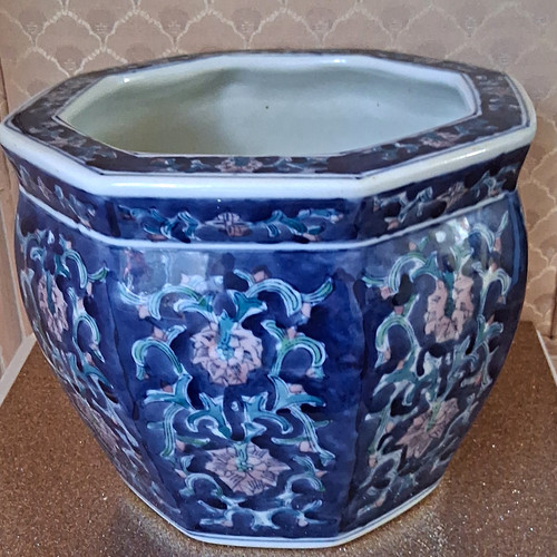 Vintage chinoiserie planter - vintage,