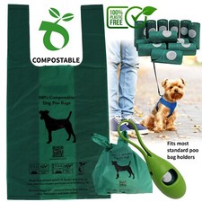 Strong Dog Poo Bags Compostable Puppy Poop Large Tie Handles Biodegradable 120pc