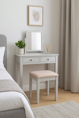Wooden dressing table - table, stool