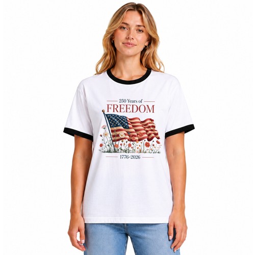 Floral american flag - floral, womens