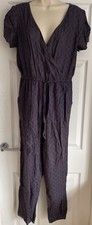 EX Fat Face Navy Geometric Print Jumpsuit in Size 12
