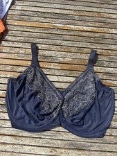 EX M&S BRA 42H  FULL CUP minimiser Navy UNDERWIRED  BARGAIN £8 NEW 