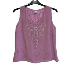 Roman Originals Women's Size UK 14 Sleeveless Blouse Mother of the Bride Pink