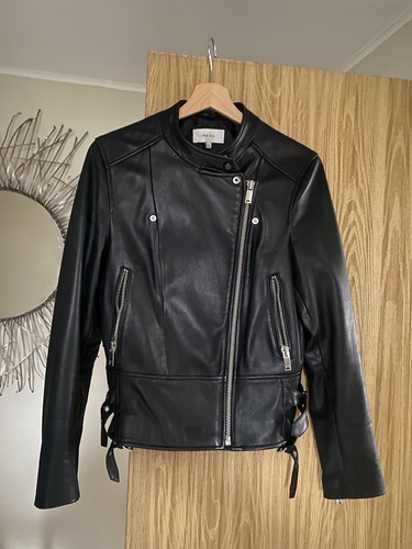 Reiss black leather biker - reiss,