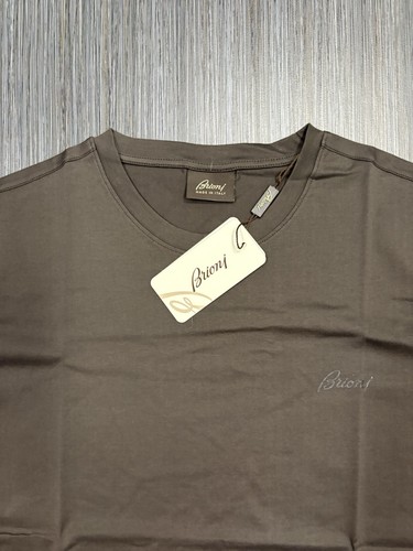 Brioni men shirt brown - t,