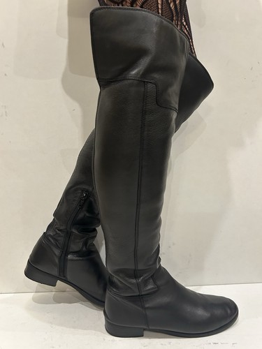 Aldo black leather over knee - leather,