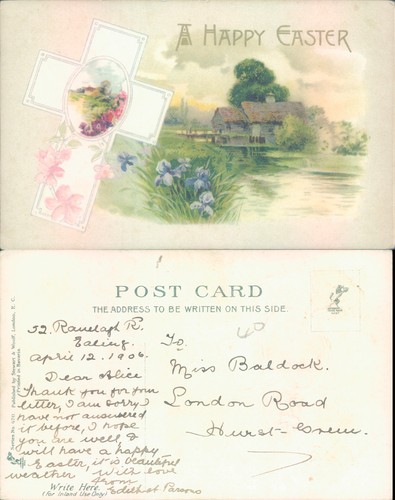 Easter greeting with flowers