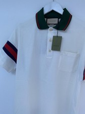 Gucci White Cotton Polo With Web Oversized Size XL BNWT