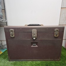 Vintage Starrett Engineers Metal Toolbox with 7 Sliding Drawers.