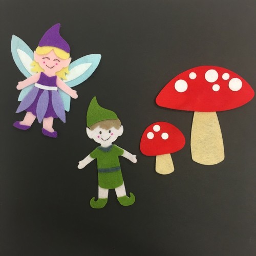 Fairy elf with toadstools - &,