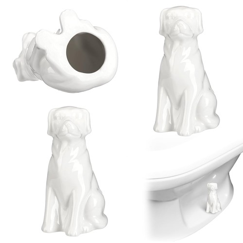 Decorative white dog toilet - white,