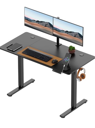 Black standing desk - standing, with