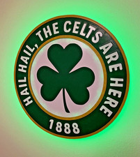 10" Large Glasgow Celtic Hail Hail Light Up Badge For Bar, Pub, Home, Garage