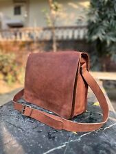 Women's Laptop Goat Leather Shoulder Satchel Vintage Travel Handmade Bag