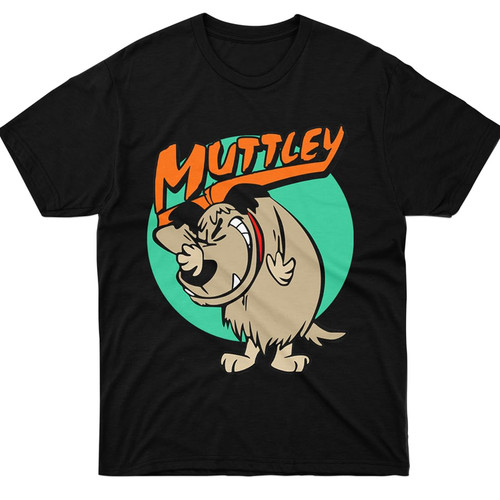 Muttley cartoon black shirt - black, t-shirt