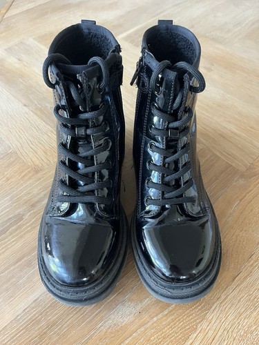 Girls next patent black lace - black,