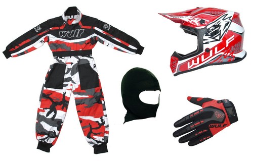 Kids wulfsport red camo - kids, mx