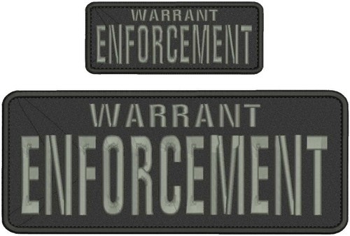 Warrant enforcement embroidery - warrant,