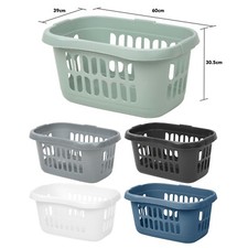 4 x 60L Hipster Laundry Basket Washing Clothes Carrier Storage Hamper Bin Tidy
